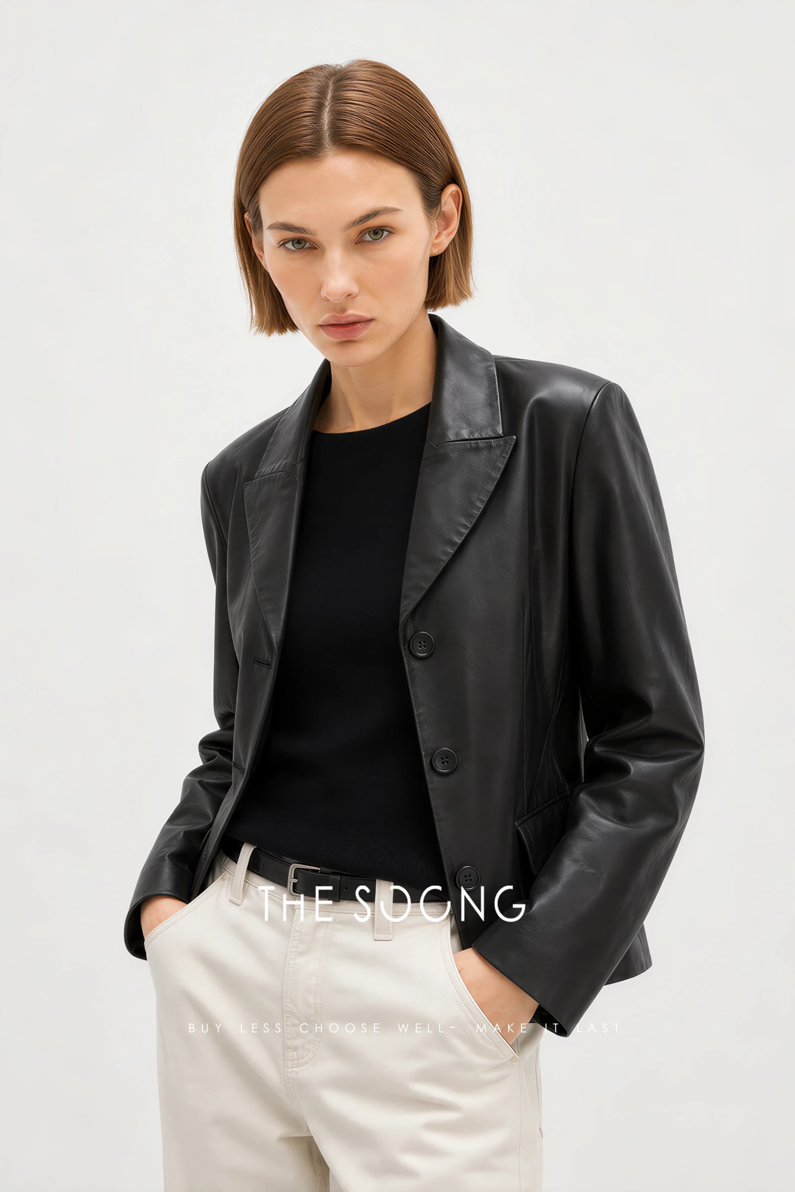THESOONG “Kendall Leather” Classic Matte Lambskin Jacket - 9304 alternate view