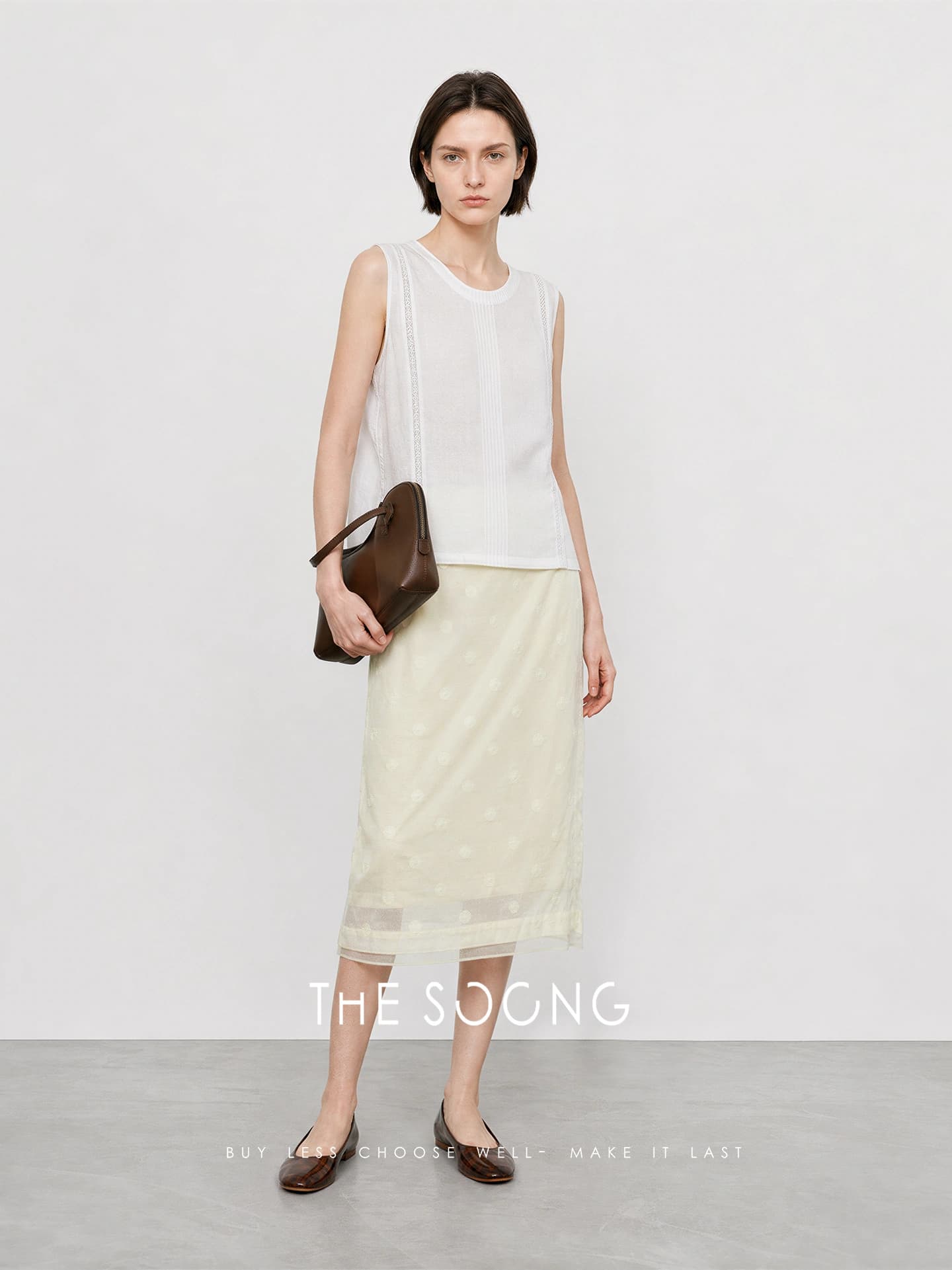 THESOONG Linen Sleeveless Vest Summer Crewneck Relaxed Top -9385 alternate view